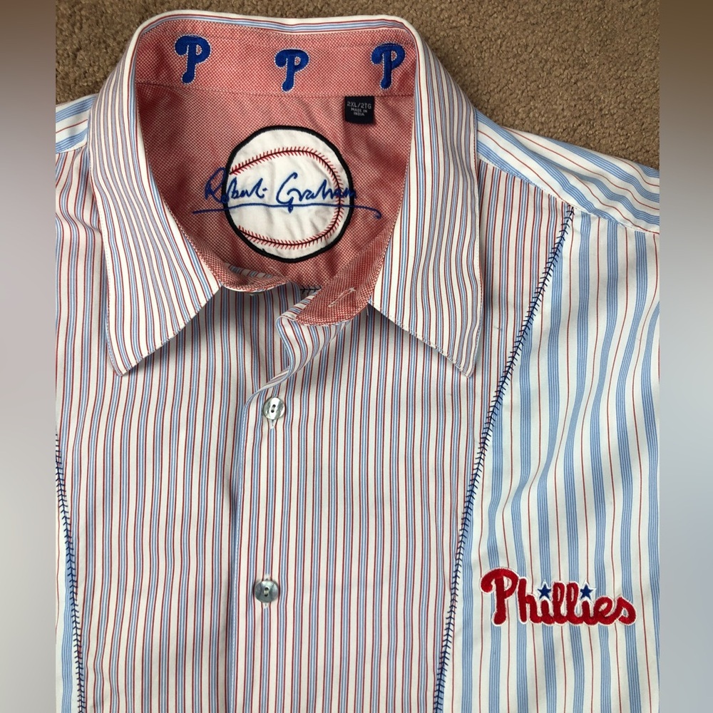 Robert Graham MLB Philadelphia Phillies Dress Shirt Size 2XL